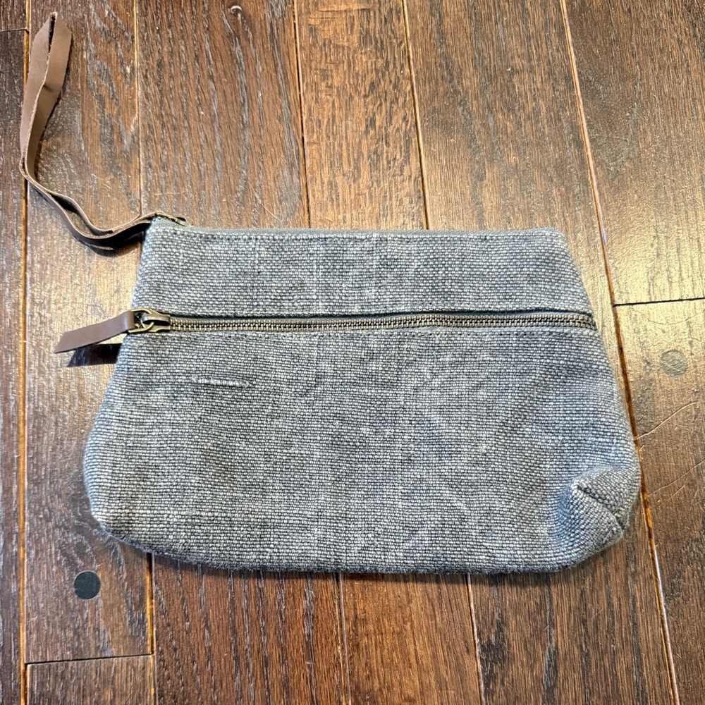 Roost Gray Textured Clutch with Zipper
